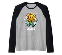 Alice, grazioso motivo girasole per ragazze, nome Alice Maglia con Maniche Raglan