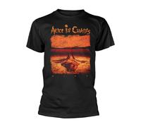 Alice in Chains T Shirt Distressed Dirt Band Logo Nuovo Ufficiale Uomo Nero Size L