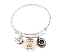 Alice in Wonderland Bracciale Bangle We're All Mad Here Disney Nichel Free