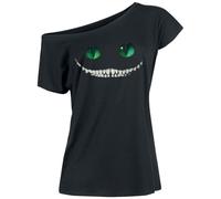 Alice in Wonderland Cheshire Cat Donna T-Shirt Nero XL 100% Cotone Largo
