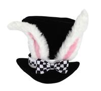 Alice IN Wonderland Coniglio Bianco Topper Cappello Costume Adulti Taglia Unica