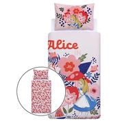 Alice IN Meravigliosa Singolo Copripiumino + Federa Set 100% Cotone Girls Disney