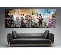 Alice In Wonderland Tim Burton Locandina Panorama Grande Formato 168CM X 59,4CM