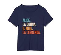 Alice La Donna Il Mito La Leggenda Nome Alice Maglietta, Donna Plus-Size, Navy, 6X
