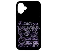 Alice nel paese delle meraviglie "How long is forever" (viola) Custodia per iPhone 16 Plus