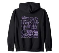 Alice nel paese delle meraviglie "How long is forever" (viola) Felpa con Cappuccio