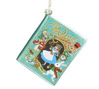 Alice nel paese delle meraviglie libro di vetro decorazione albero di Natale Gisela Graham