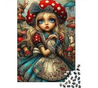 Alice nella terra dei funghi Puzzle Da 1000 Pezzi Per Amanti, Cartone Spesso, Decorazione Murale Domestica, Regalo Di Compleanno, Gioco Cerebrale 38x26cm/1000pcs