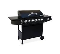 Alice' s Garden - Barbecue Gas - Treville - Barbecue 6 bruciatori + 1 fuoco laterale nero, con termometro