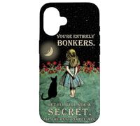 Alice & the Cheshire Cat Starry Night - Bonkers Quote Custodia per iPhone 16