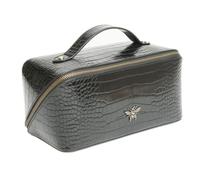 Alice Wheeler Bee Train case Beauty Concertina pieghevole organizer, Croc nero