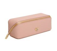 Alice Wheeler London Bee Mini Makeup Train Case - Compatto Concertina pieghevole Beauty Organizer con ape dorata e chiusura a zip - Viaggi - 20 x 7,5 x 7,5 cm - Nero, rosa, S, Beauty case pieghevole a