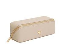 Alice Wheeler London Bee Mini Makeup Train Case - Compatto Concertina pieghevole Beauty Organizer con ape dorata e chiusura a zip - Viaggi - 20 x 7,5 x 7,5 cm - Nero, Pietra, S, Beauty case pieghevole