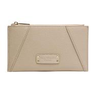 Alice Wheeler London Kensington Purse - Portafoglio compatto in pelle vegana con cerniera con logo inciso e dettagli sugli angoli, elegante borsa per tutti i giorni, pietra, oliva, cioccolato - 11 x