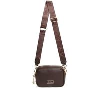Alice Wheeler London Mini Soho - Borsa a tracolla da donna, compatta, con cerniera, con ciondolo a forma di ape dorata e cinturino di marca, cioccolato, Small