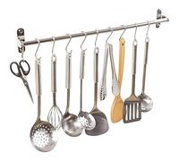 Alicemall Multifunzione Rastrelliera di Asciugamano Attaccapanni Appesa Aste Rack per Accessori da Cucina e Bagno in Acciaio Inossidabile 304 Lunghezza 60 cm con 10 Ganci di S