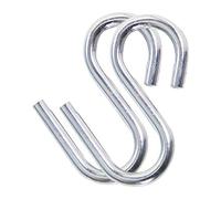 Alicer - Gancio per amaca, 2 pezzi, in acciaio INOX, a forma di S, portatile