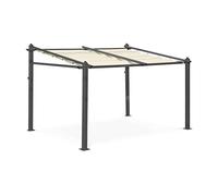 Alice's Garden 3x4m Pergola in Alluminio con Copertura Scorrevole, Murum, Ecrù, 355x290x251 cm