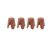 Alice's Garden Set 4 sgabelli impilabili in Bouclé Terracotta - 44x30x46 cm