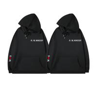 ALICESER Felpa con cappuccio con numeri romani ricamati personalizzati, felpe con cappuccio abbinate personalizzate, regalo di Natale per San Valentino per coppia, Felpa con cappuccio., Medium