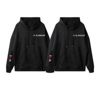 ALICESER Felpa con cappuccio con numeri romani ricamati personalizzati, felpe con cappuccio abbinate personalizzate, regalo di Natale per San Valentino per coppia, Pullover, Medium