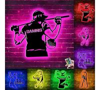 ALICESER Il giocatore di golf personalizzato Metal Wall Art ha condotto il segno luminoso, nome di golf personalizzato Neon Sign Home Decor, decorazione per gli amanti dello sport sullo sfondo della
