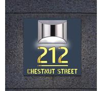 ALICESER Numeri civici personalizzati con luce solare per esterni, taglio laser personalizzato, numeri indirizzi, strade esterne, cartello moderno per casa, ufficio, giardino, cortile, casa