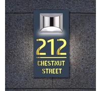 ALICESER Numeri civici personalizzati con luce solare per esterni, taglio laser personalizzato, numeri indirizzi, strade esterne, cartello moderno per casa, ufficio, giardino, cortile, casa