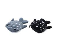 Alide Borsa Portamonete in Peluche a Forma di Squalo Balena, mini Borsa con Cerniera, 2 colori, Portatile a forma di Animale marino, per Ragazze e donne, Graziosa borsa Kawaii
