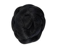 Alide Chignon raccolto, parrucca, coda di cavallo intrecciata, chignon intrecciato, parrucchino da donna, extension per capelli sintetici con clip, per matrimonio, festa, uso quotidiano, nero