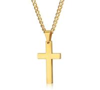 Alide Collana Con Croce in Argento, Collana Con Ciondolo a Croce in Metallo, Crocifisso, Collana a Catena Per Gioielli, Regali Cristiani (oro)
