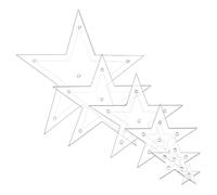 Alide Set di modelli per quilting, 6 misure, modello per cucito a stella in acrilico, righello, stencil a stella per quilting a mano e ricamo, 1"/2"/3"/4"/5"/6"