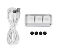 Alide Tastiera meccanica programmabile a 3 tasti - USB-C, Hot Swap, luminosa, macro personalizzabile per copia/incolla (bianca)