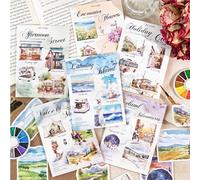 Alideco 180 adesivi per album di ritagli, città islandese, foresta, fiori, casa, adesivi, per diari, scrapbooking, diari, artigianato, decorazioni, decorazioni e diari (shijiandelvren)