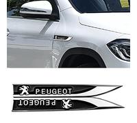 ALIEDA 2 Pezzi Adesivo in Metallo 3D per Auto, Decalcomania Decorazione Ala Laterale Carrozzeria, Adesivo Logo Griglia Distintivo Emblema Laterale, per Peugeot 107 108 206 207 308 307 2008