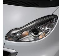 ALIEDA Fibra di Carbonio, Sopracciglio Faro Dell'auto da 2 Pezzi, Faro Palpebra, Adesivo Decorativo, Accessori di Modifica Esterna, per Smart 451 Fortwo 2009-2014