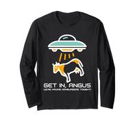 Alien Abduction Cattle Angus Beef We're Having Hamburgers Maglia a Manica