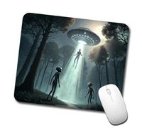 Alien Abduction in The Woods Sci-Fi Tappetino Scrivania Comodo Mouse Pad Lavabile Tappetino per Mouse for Computer Ufficio Gaming 25X30Cm