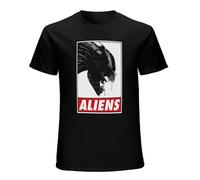 Alien Aliens Text Logo T-Shirt Graphic Tee Printed Top Mens Black Shirt 3XL