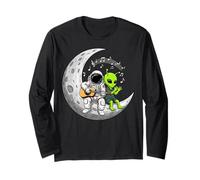Alien And Astronaut At The Moon Guitar Maglia a Manica