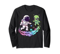 Alien And Astronaut Lunar Moon Kid Maglia a Manica