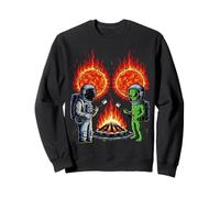 Alien And Astronaut Solar Flare Bonfire Felpa