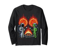 Alien And Astronaut Solar Flare Bonfire Maglia a Manica