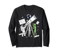Alien And Astronaut Telescope Line Maglia a Manica