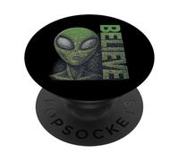 Alien Believe Segno UFO Divertente Per UFO Divertente Alien Credenti UFOS PopSockets PopGrip Adesivo