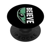 Alien Believe Segno UFO Divertente Per UFO Divertente Alien Credenti UFOS PopSockets PopGrip Adesivo