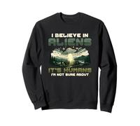 Alien Believer UFO Amante dello Spazio Extraterrestre Felpa