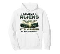 Alien Believer UFO Amante dello Spazio Extraterrestre Felpa con Cappuccio