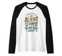 Alien Believer UFO Amante dello Spazio Extraterrestre Maglia con Maniche Raglan