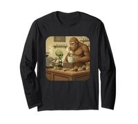 Alien Bigfoot Coffee Lover Outdoor Adventure Maglia a Manica